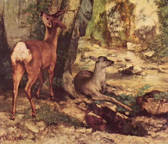 Gustave Courbet Rehgehege am Bach von Plaisir-Fontaine France oil painting art